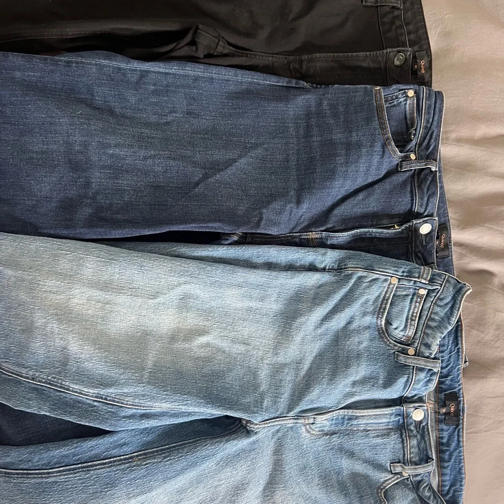Like new: set of three Quince Women's Wide Leg - Black, Dark Blue, Light Blue - Picture 1 of 11